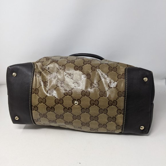 GUCCI Beige & Brown Crystal Shoulder Bag - Picture 6 of 14